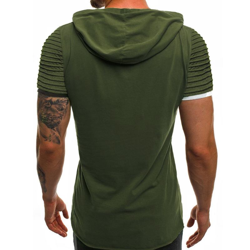 Men's T-Shirts Fashion Men's Hooded Scratch T-shirt Summer Pattern Casual Gyms Fitness Comfortable Shirt Clothing Camisetas Hombre1