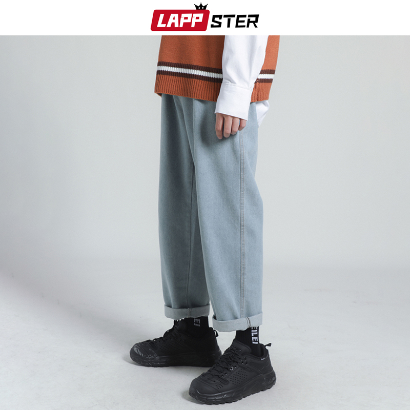 LAPPSTER Men Korean Fashions harem pants Blue Jeans 2020 Mens Harajuku Straight denim Pants Oversized High Quality Black joggers
LAPPSTER Men Korean Fashions harem pants Blue Jeans 2020 Mens Harajuku Straight denim Pants Oversized High Quality Black joggers
