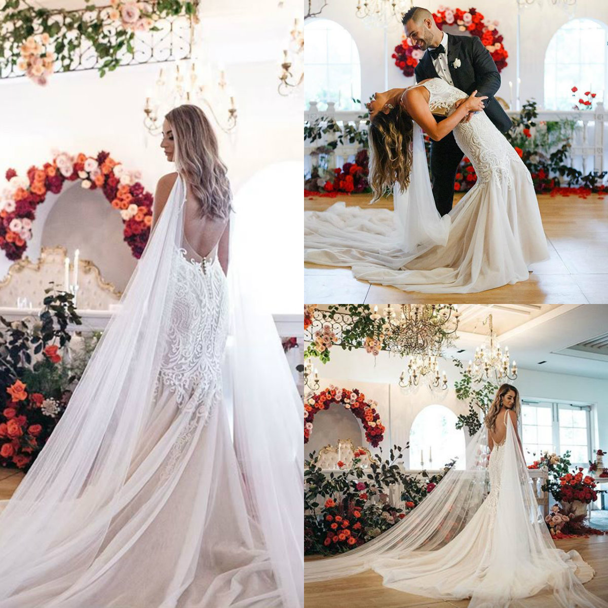 2019 Deep V Neck Sexy Wedding Dresses Sweep Train Lace Appliqued Wrap Mermaid Wedding Gowns Backless Country Vestidos De Novia, Chocolate
2019 Deep V Neck Sexy Wedding Dresses Sweep Train Lace Appliqued Wrap Mermaid Wedding Gowns Backless Country Vestidos De Novia, Chocolate