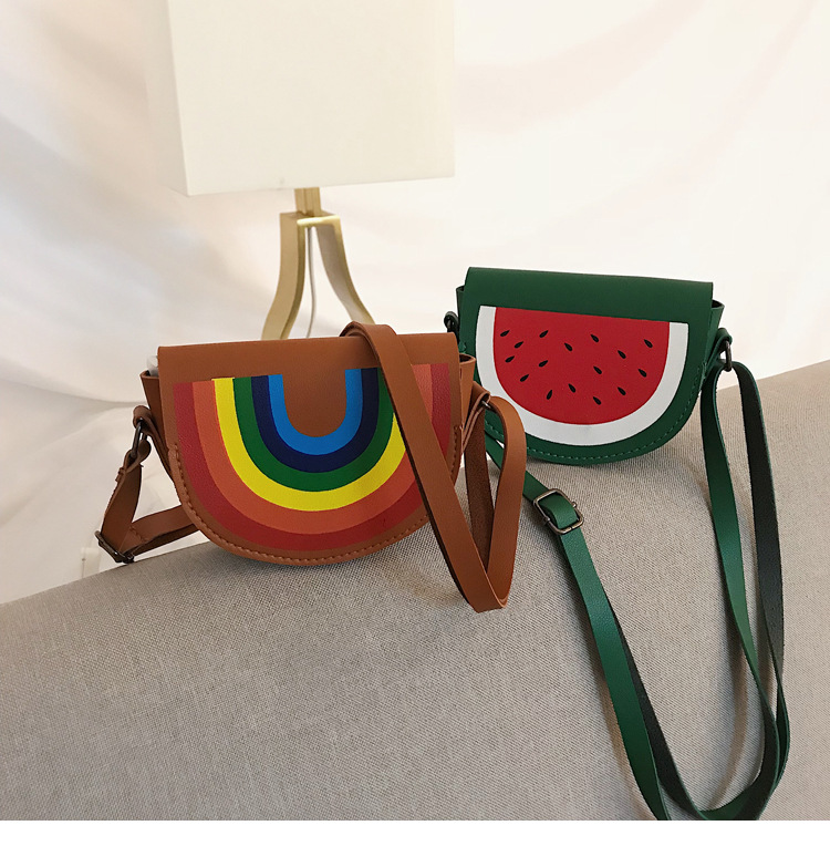 11 Styles Baby Coin Purse Cartoon Fashion Kids Mini Diagonal Bag Cute Dinosaur Rabbit Watermelon Print Children's Decorative Pouch Bags M598