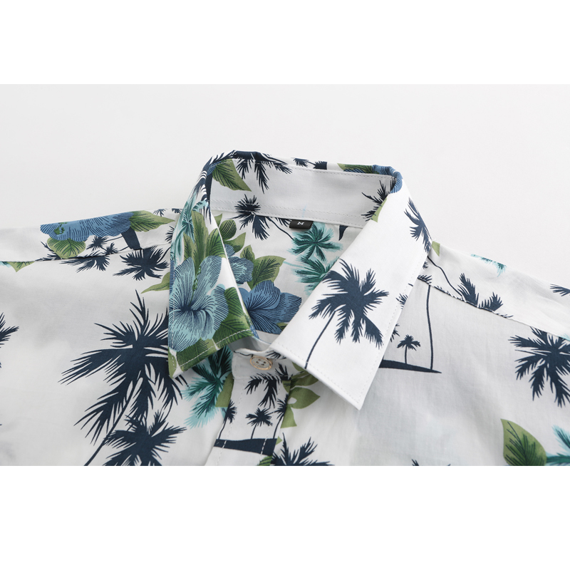 2019 New Summer Mens Short Sleeve Beach Hawaiian Shirts Cotton Casual Floral Shirts Regular Plus Size 3XL Mens clothing Fashion T200108