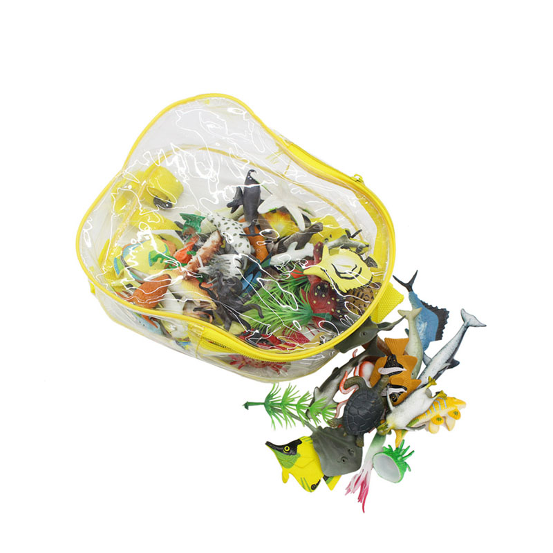 64 Pieces/Lot Mini Marine Animals Model Toys Decorative Props Simulation Marine Organisms Models Ornaments Decorations Kids Learning Educational Toys 