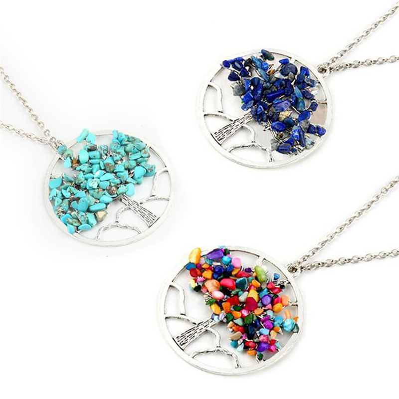 Tree of Life Necklace Natural Stone Pendulum Pendant Link Chain Necklaces Healing Tree of Life Women Crystal Gemstone Jewelry Gift for Men
Tree of Life Necklace Natural Stone Pendulum Pendant Link Chain Necklaces Healing Tree of Life Women Crystal Gemstone Jewelry Gift for Men