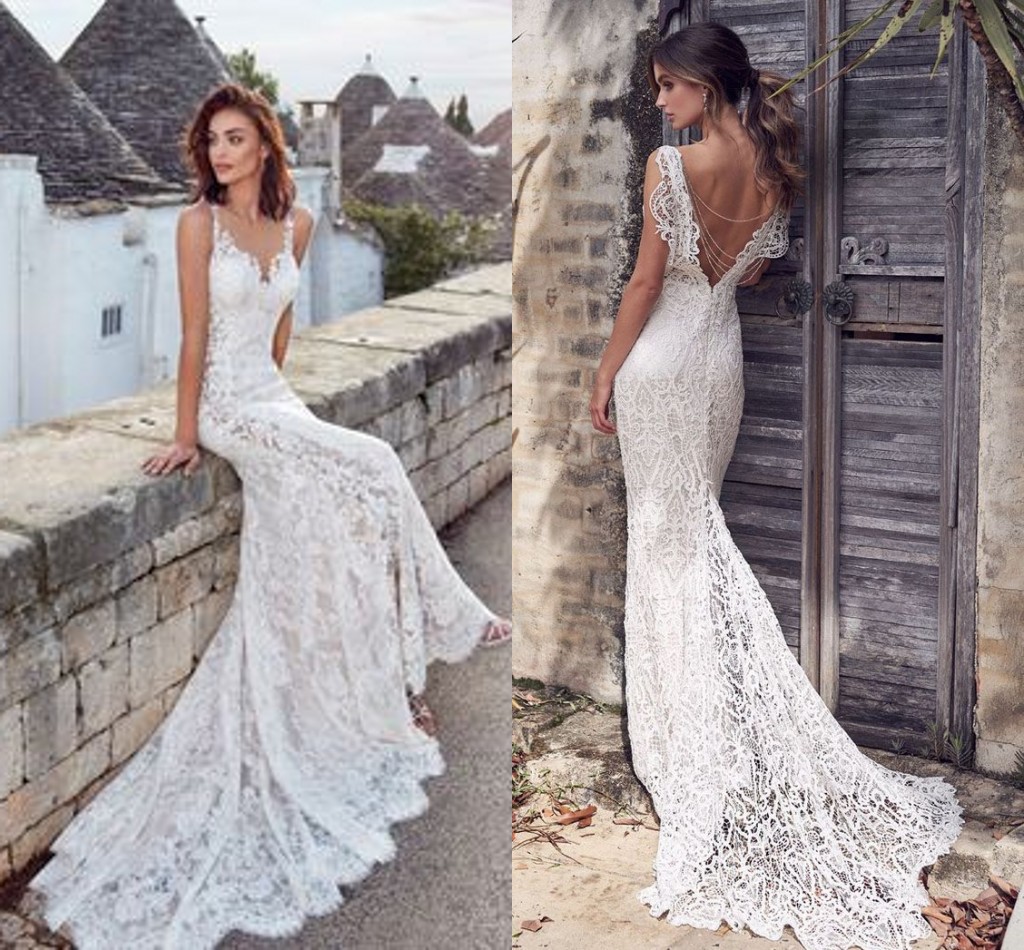 New Sexy Cheap Lace Appliqued Mermaid Wedding Dresses Vintage Spaghetti Open Back Beach Bohemian Bridal Gown 2630, Same as image
New Sexy Cheap Lace Appliqued Mermaid Wedding Dresses Vintage Spaghetti Open Back Beach Bohemian Bridal Gown 2630, Same as image