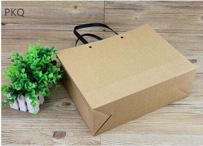 20pcs 25*9*17cm Thick White/Black/Kraft Paper Bag Large Cardboard Paper Shopping Bags with String Custom Printed(300pcs)