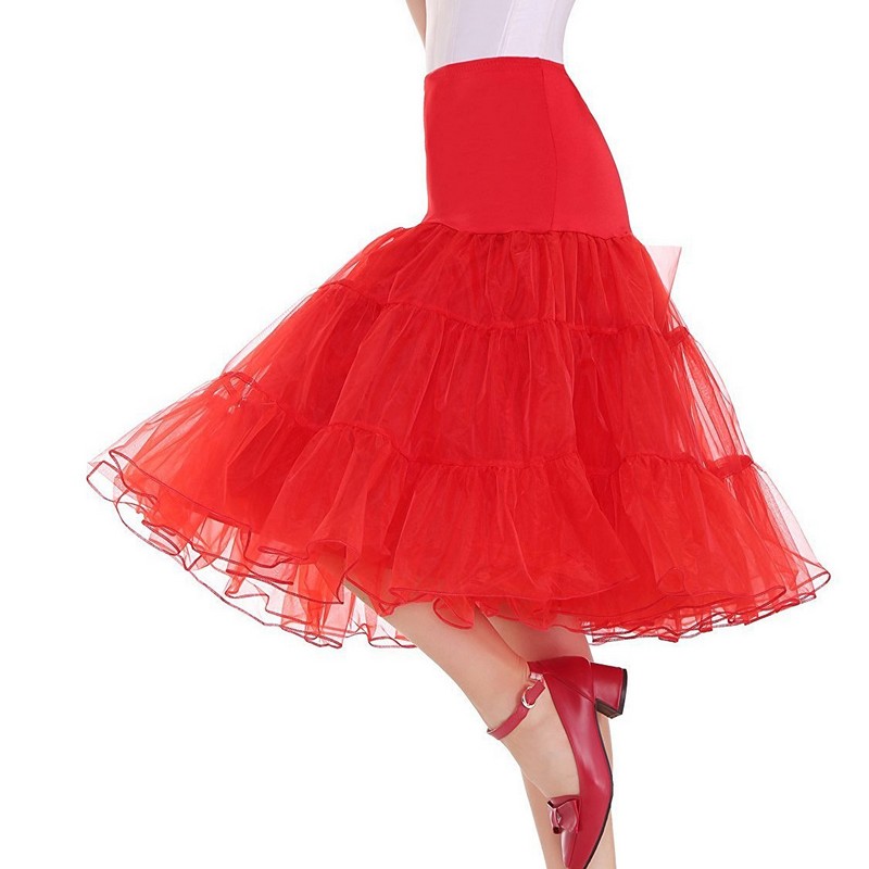 A Line Swing Tutu Skirt Women Halloween Christmas Festival School Girl Party Show Dance Plus Size M-6XL Mesh Midi Tulle Petticoat