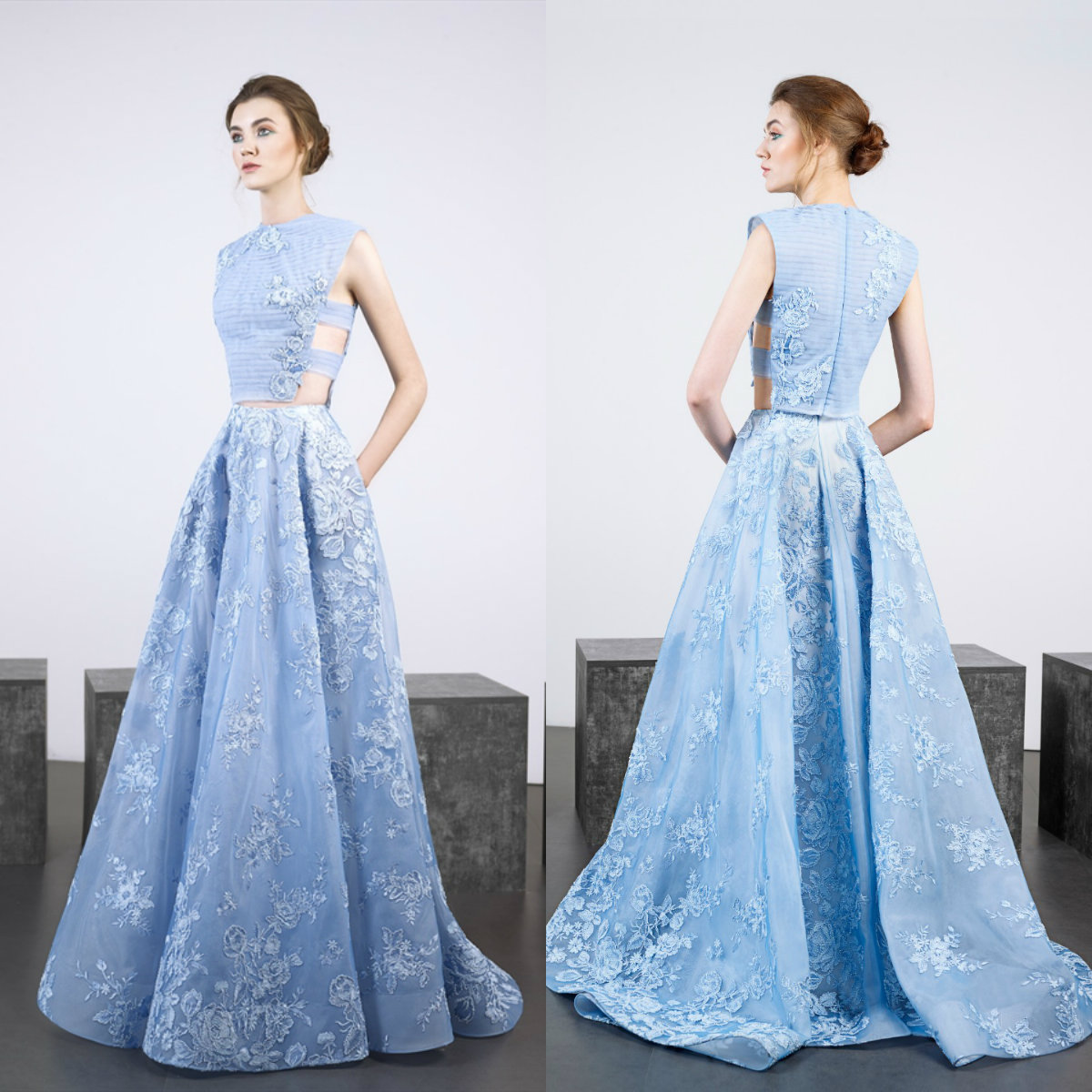 2020 Tony Ward Prom Dresses Jewel Neck Lace Appliques Two Pieces Evening Dress Custom Made Sweep Train Formal Robes De Soirée, Gold
2020 Tony Ward Prom Dresses Jewel Neck Lace Appliques Two Pieces Evening Dress Custom Made Sweep Train Formal Robes De Soirée, Gold