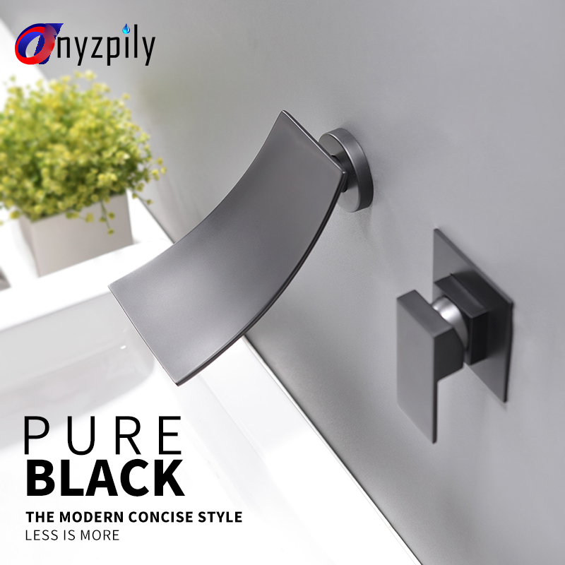 Black Waterfall Brass Basin Faucet Single Handle Waterfall Basin Mixer Tap Hot & Cold Bathroom Faucets Sink Faucet Drain 
Black Waterfall Brass Basin Faucet Single Handle Waterfall Basin Mixer Tap Hot & Cold Bathroom Faucets Sink Faucet Drain