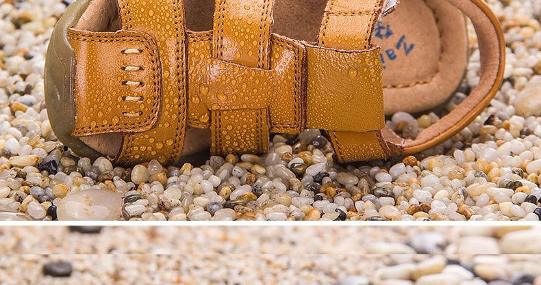 Promotion Children's Shoes Cow Leather Casual Shoes Sandals For Children Comfortable Summer Man Middle Hole