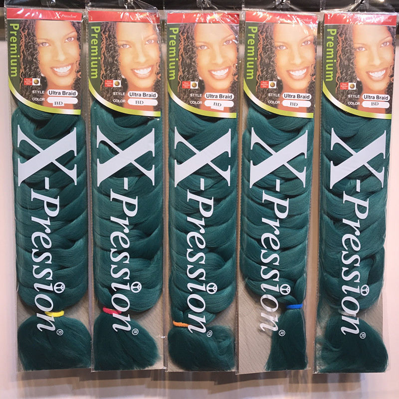 wholesale Xpression Braiding 82 inches 165g synthetic Kanekalon Haiirr Crochet Braids single color Premium Ultra jumbo Braid haiirr