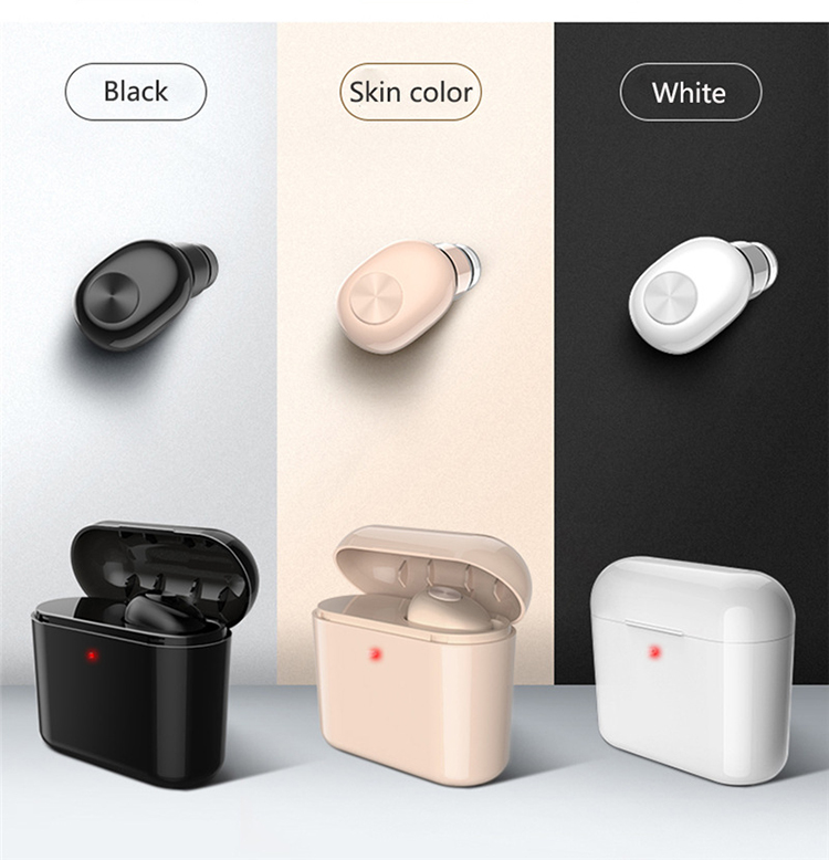 BL1 Bluetooth Wireless Earphone with Charging Box Fashion Good Quality invisible mini 700mah Earbuds Small Headset, Black
BL1 Bluetooth Wireless Earphone with Charging Box Fashion Good Quality invisible mini 700mah Earbuds Small Headset, Black