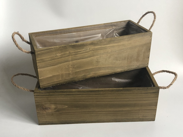 D30xW12xH10CM Wood Box Flower pots Long Window Planter for succulents With Rope Handle Outdoor Cachepots SF-05223
D30xW12xH10CM Wood Box Flower pots Long Window Planter for succulents With Rope Handle Outdoor Cachepots SF-05223