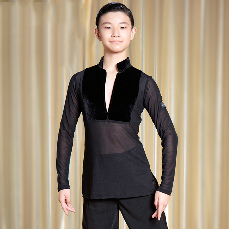 Latin Dance Costume Boys V-neck Latina Shirt For Men Gauze Latin Stage Competition Clothing Long Sleeves Salsa Rumba Top JL1030, Black
Latin Dance Costume Boys V-neck Latina Shirt For Men Gauze Latin Stage Competition Clothing Long Sleeves Salsa Rumba Top JL1030, Black