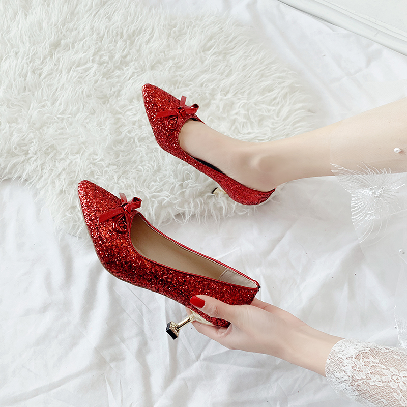 Women's spring autumn single shoes fashion sequins pointed elegant Temperament Wedding Banquet Bridesmaid pumps Shoes
Women's spring autumn single shoes fashion sequins pointed elegant Temperament Wedding Banquet Bridesmaid pumps Shoes