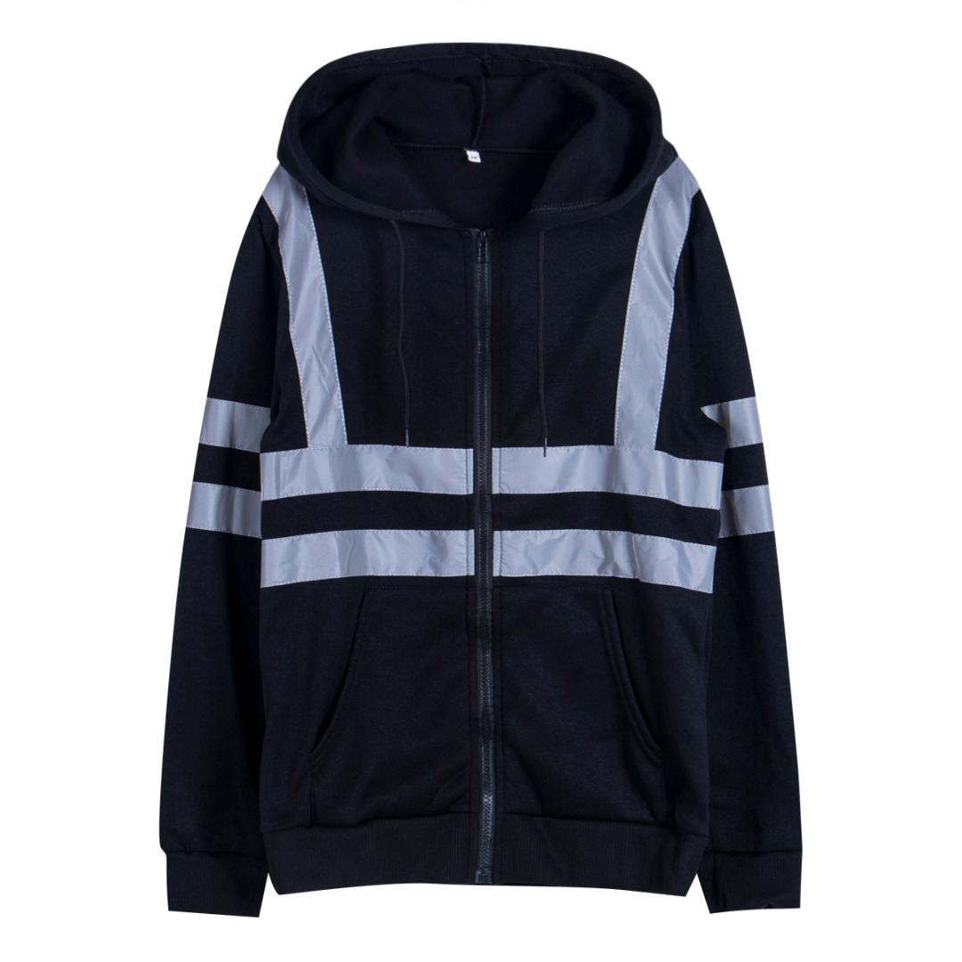 Men Fireworker Style Zipper Hooded Sweatshirt Jacket Jumper Zipper Fleece Hoodie Work Casual Warm Hoody Sweatshirts