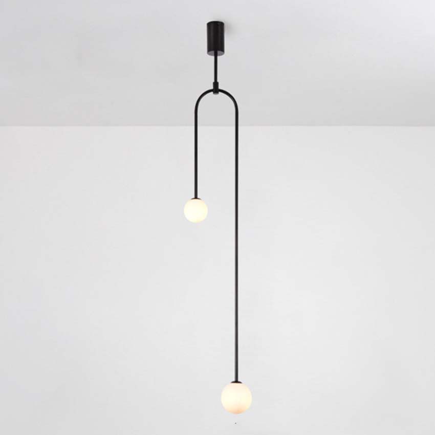 Postmodern wrought Pendant Lamps gold black white iron glass hanging ceiling lights bedroom dining room suspension light