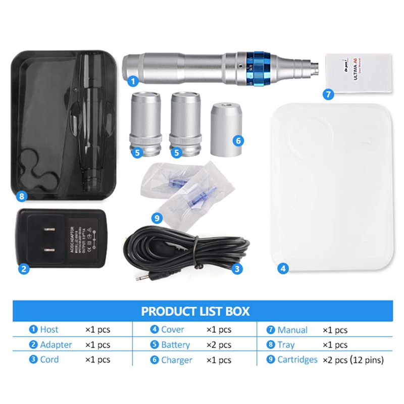 High Quality!!! Rechargeable Micro Needle Wireless Dr Pen Ultima A6 Auto Electric Derma Stamp 2 Batteries Skin Care Beauty
High Quality!!! Rechargeable Micro Needle Wireless Dr Pen Ultima A6 Auto Electric Derma Stamp 2 Batteries Skin Care Beauty