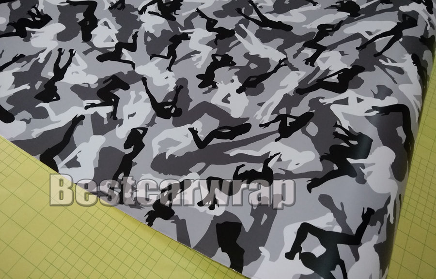 150x50cm (39x19") Ubran Winter Snow Camouflage Wrap Vinyl For CAR / MOTOR & Laptop phone COVERING Skin Stickers Self Adhesive Vinyls