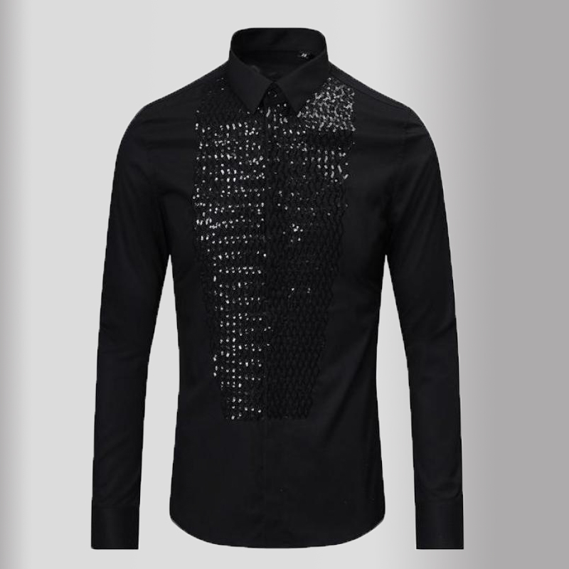Minglu Black White Mens Shirts Luxury Sequin Embroidery Long Sleeve Causal Mens Dress Shirts Slim Fit Party Male 3XL
Minglu Black White Mens Shirts Luxury Sequin Embroidery Long Sleeve Causal Mens Dress Shirts Slim Fit Party Male 3XL