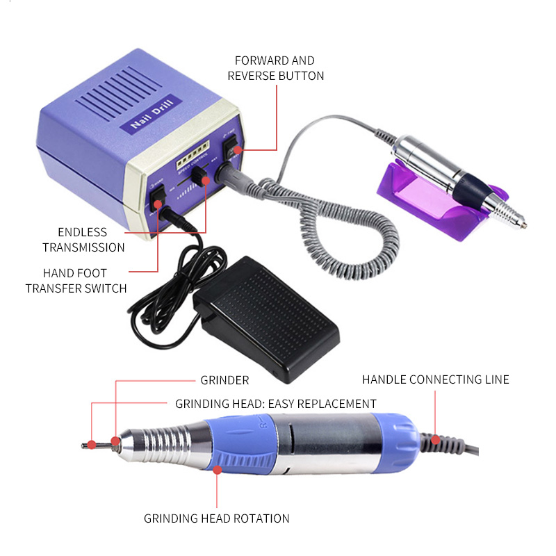 30000RPM Professional Machine Apparatus for Manicure Pedicure Kit Electric Nail Drill Manicure Machine Set Nail Files Drills