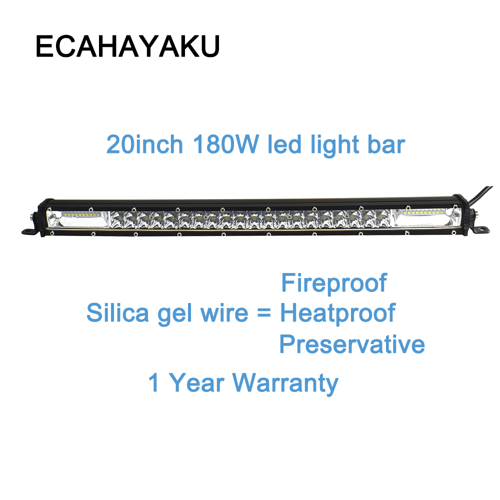 ECAHAYAKU 2-Row 21inch LED Light Bar Offroad Combo beam 180w slim Led Work Light Bar for Truck Car SUV 4x4 4WD 12v jeep
ECAHAYAKU 2-Row 21inch LED Light Bar Offroad Combo beam 180w slim Led Work Light Bar for Truck Car SUV 4x4 4WD 12v jeep