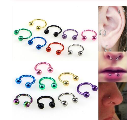 Colorful Steel Horseshoe Nose Septum Rings Ear Rings Body Piercing Nariz Jewelry Piercng GD141
