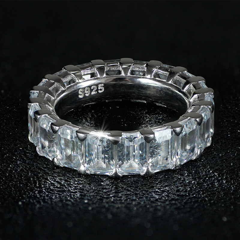 2024 Sier Wedding Ring: Multi-Style White Topaz CZ Eternity Band be49