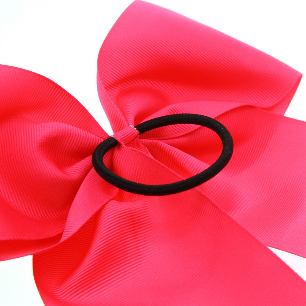 Girls Solid Ribbon Grosgrain Hair Bows clip With Elastic Hair Ties Bobbles Cheerleading Hair Accessories 20pcs HC004