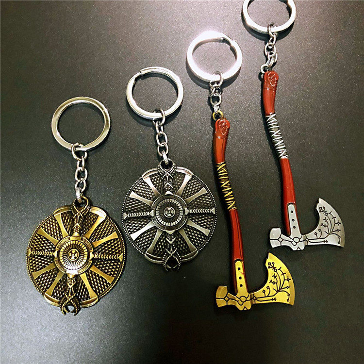 God of War 4 Leviathan Key Chain Metal Keyrings Kratos Guardian Shield Ice Axe Charm Pendant llaveros Car Keychain Game Jewelry, Slivery;golden
God of War 4 Leviathan Key Chain Metal Keyrings Kratos Guardian Shield Ice Axe Charm Pendant llaveros Car Keychain Game Jewelry, Slivery;golden