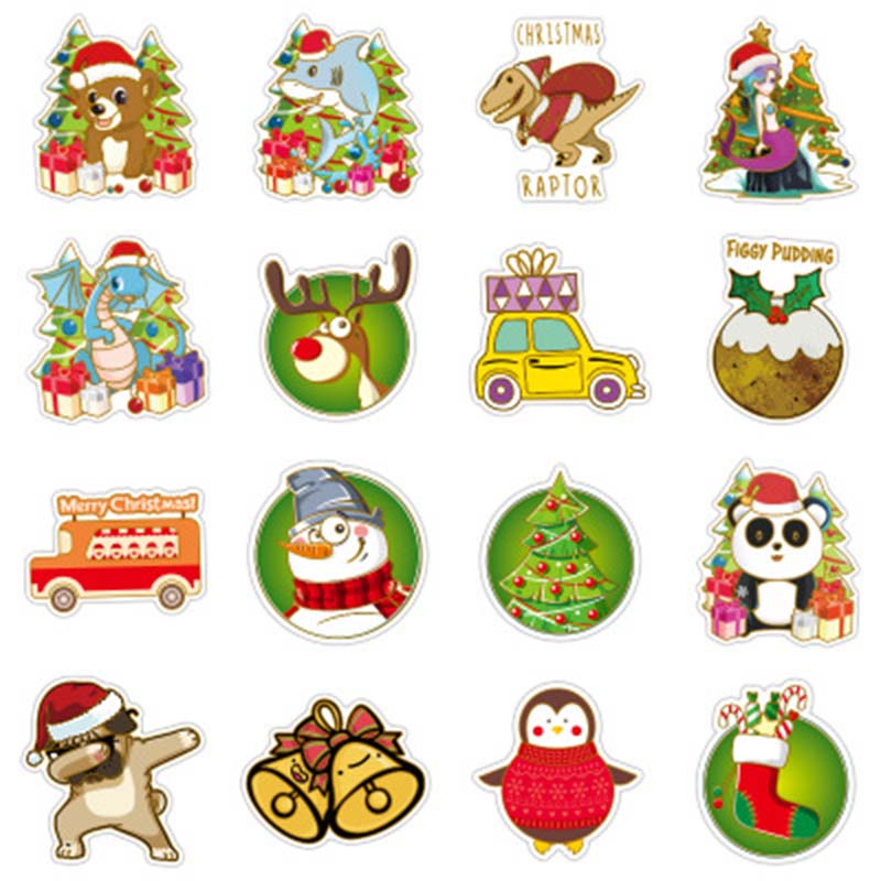 Hot Christmas Stickers for Cars Motorcycle Cute Waterproof Sunlight-Proof Vinyl Sticker and Decals Christmas-Decoration