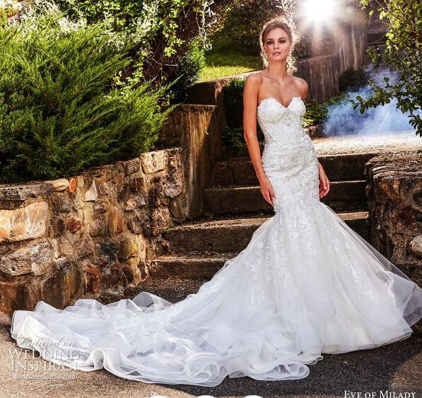 2019 Mermaid Wedding Dresses Lace Appliqued Beads Sequins Sweetheart Court Train Country Bridal Gowns Sleeveless Beach Wedding Dress Robe