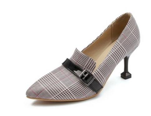 2019 Women's shoes in Spring and Autumn with New style High heel fine heel pointed end Blue Patchwork stripe#194, Grey
2019 Women's shoes in Spring and Autumn with New style High heel fine heel pointed end Blue Patchwork stripe#194, Grey