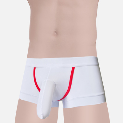 Men's Ice Silk Underwear Pants Gun Egg Elephant penis sleeve Sexy U Convex Low Waist Short Pants underwear men gay boxers