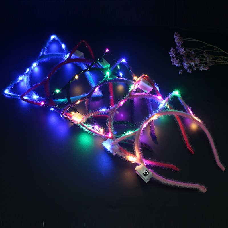 LED Light Up Cat Ear Headband Party Glowing Supplies Women Girl Flashing Hair band football fan concet fans cheer props gifts ST541
LED Light Up Cat Ear Headband Party Glowing Supplies Women Girl Flashing Hair band football fan concet fans cheer props gifts ST541