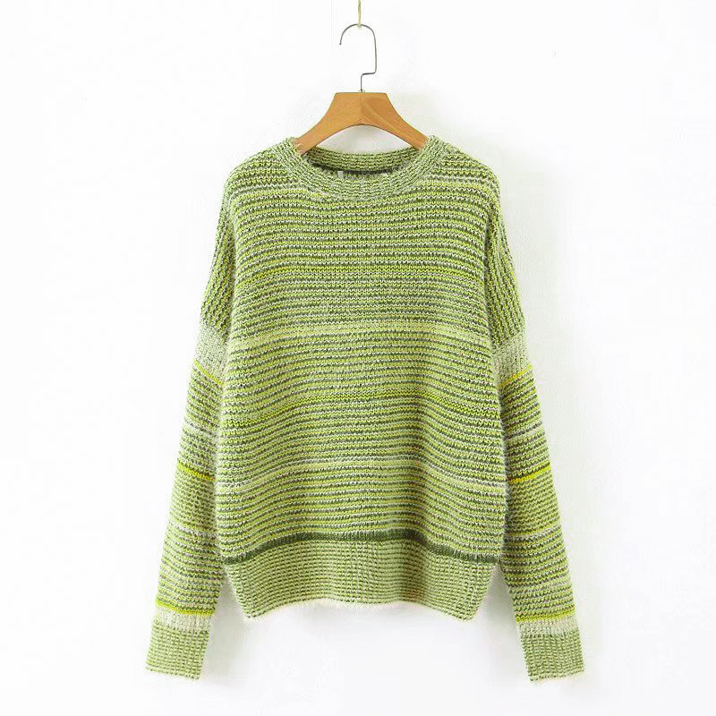 Sweater Patchwork Korean Harajuku Oversized Mohair Knitted clothes Pull Femme Women Stripe 2019 Autumn Winter Pullover L0084, Green
Sweater Patchwork Korean Harajuku Oversized Mohair Knitted clothes Pull Femme Women Stripe 2019 Autumn Winter Pullover L0084, Green