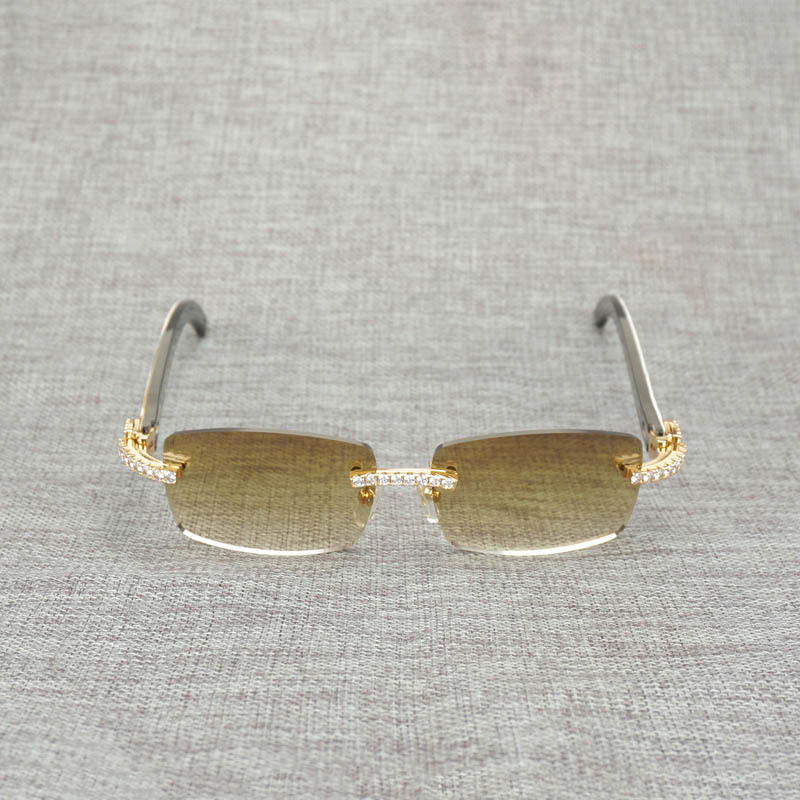 Rhinestone Black White Buffalo Horn Rimless Sunglasses Men Natural Wood Sun Glasses Retro Shades Oculos Eyewear for Club Summer, Blue
Rhinestone Black White Buffalo Horn Rimless Sunglasses Men Natural Wood Sun Glasses Retro Shades Oculos Eyewear for Club Summer, Blue