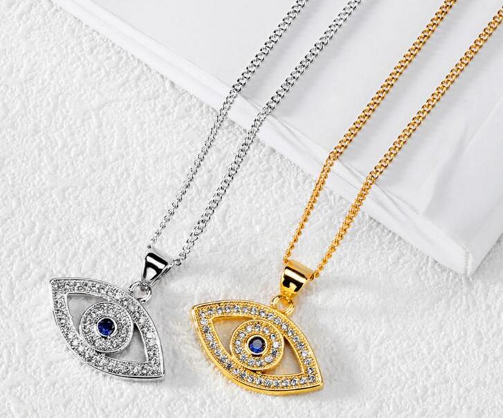 Europe And The United States Fashion Classic Evil Eye Pendant Plush Color Short Clavicle Chain Necklace Female Micro-Jewelry Wholesal WL1047
