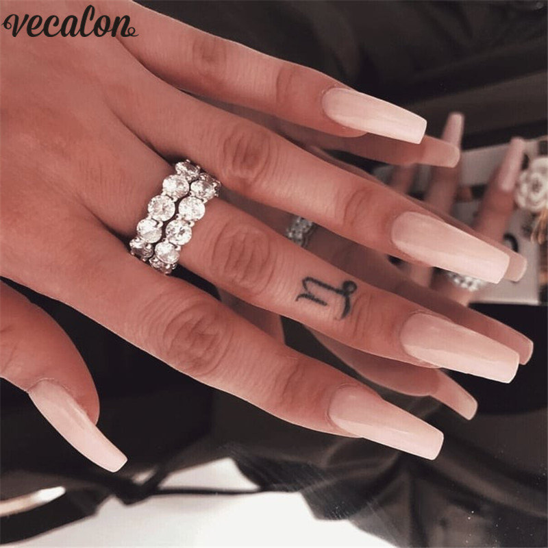 Vecalon Eternity Wedding Band Promise Ring 925 Sterling Silver Diamond Engagement rings for women Bridal Finger Jewelry
Vecalon Eternity Wedding Band Promise Ring 925 Sterling Silver Diamond Engagement rings for women Bridal Finger Jewelry