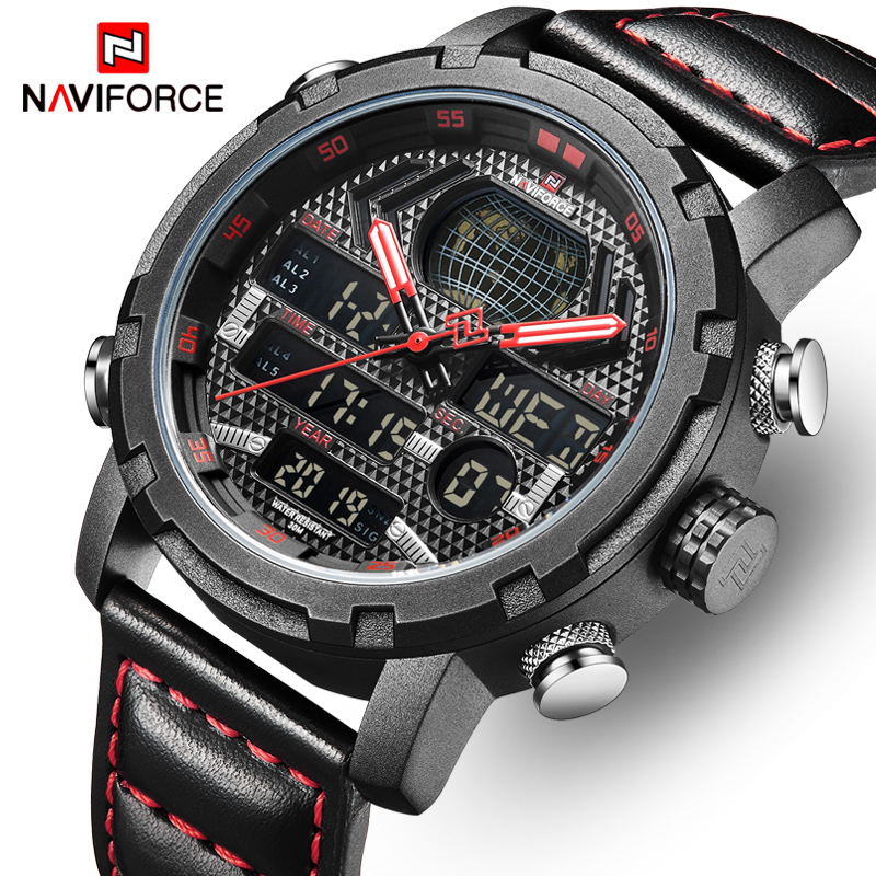 NAVIFORCE Top Luxury Brand Men Sports Watches Mens Military Quartz Digital Waterproof Watches Man Date Clock Leather Wrist watch, Khaki
NAVIFORCE Top Luxury Brand Men Sports Watches Mens Military Quartz Digital Waterproof Watches Man Date Clock Leather Wrist watch, Khaki