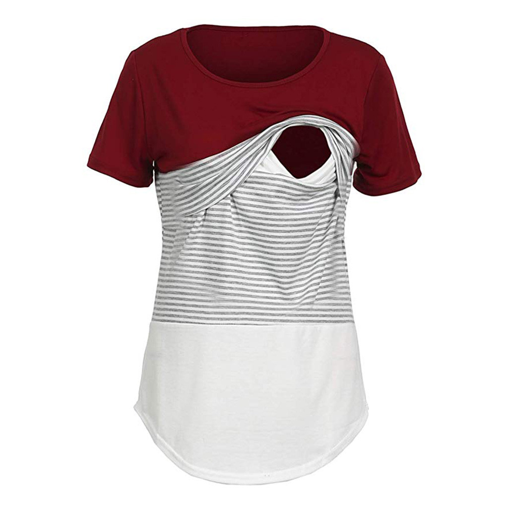 Women Pregnancy Clothes Maternity Clothing Breastfeeding Tee Nursing Tops Striped Short Sleeve T-shirt#40py, Black
Women Pregnancy Clothes Maternity Clothing Breastfeeding Tee Nursing Tops Striped Short Sleeve T-shirt#40py, Black