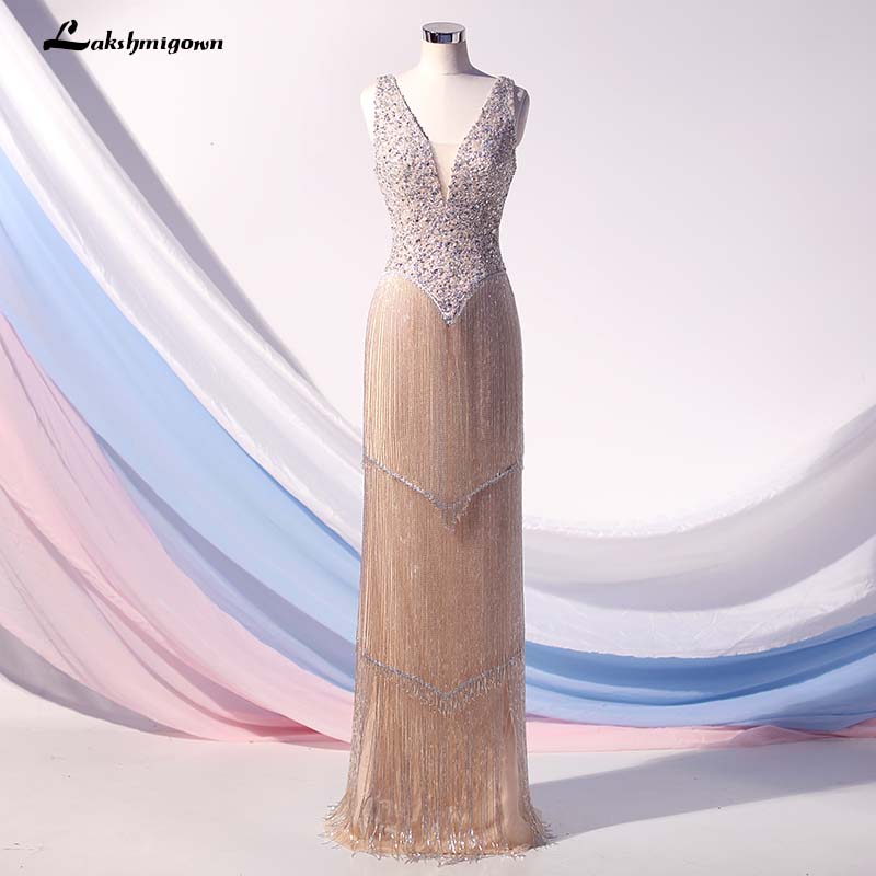 Lakshmigown Luxury Evening Dress Pageant Dresses V-neck Beading Tassel Fashion Evening Gown Competition Gown Backless 2020, Picture color
Lakshmigown Luxury Evening Dress Pageant Dresses V-neck Beading Tassel Fashion Evening Gown Competition Gown Backless 2020, Picture color