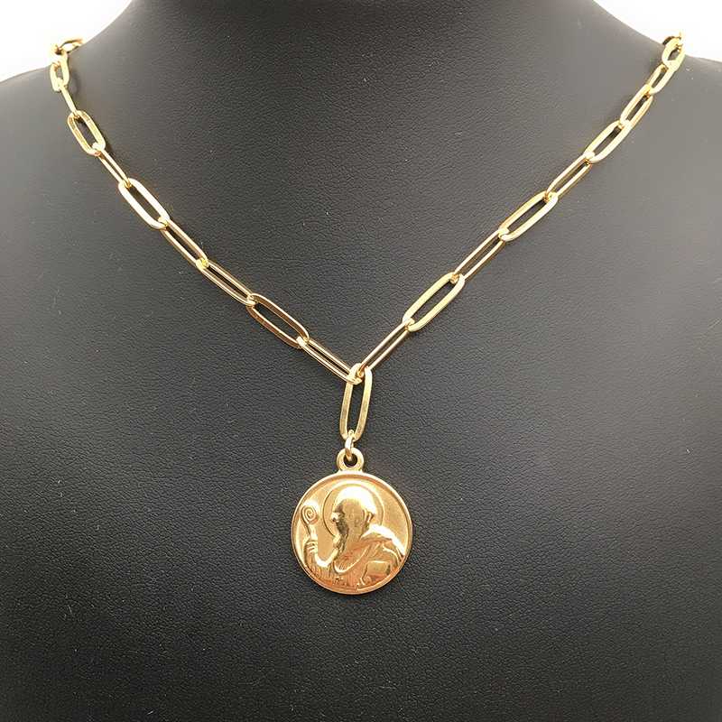 100% Stainless Steel St Benedict Medal Pendant Necklace For Women Medalla San Benito Metal Lock Chain Necklace Religiosas
100% Stainless Steel St Benedict Medal Pendant Necklace For Women Medalla San Benito Metal Lock Chain Necklace Religiosas