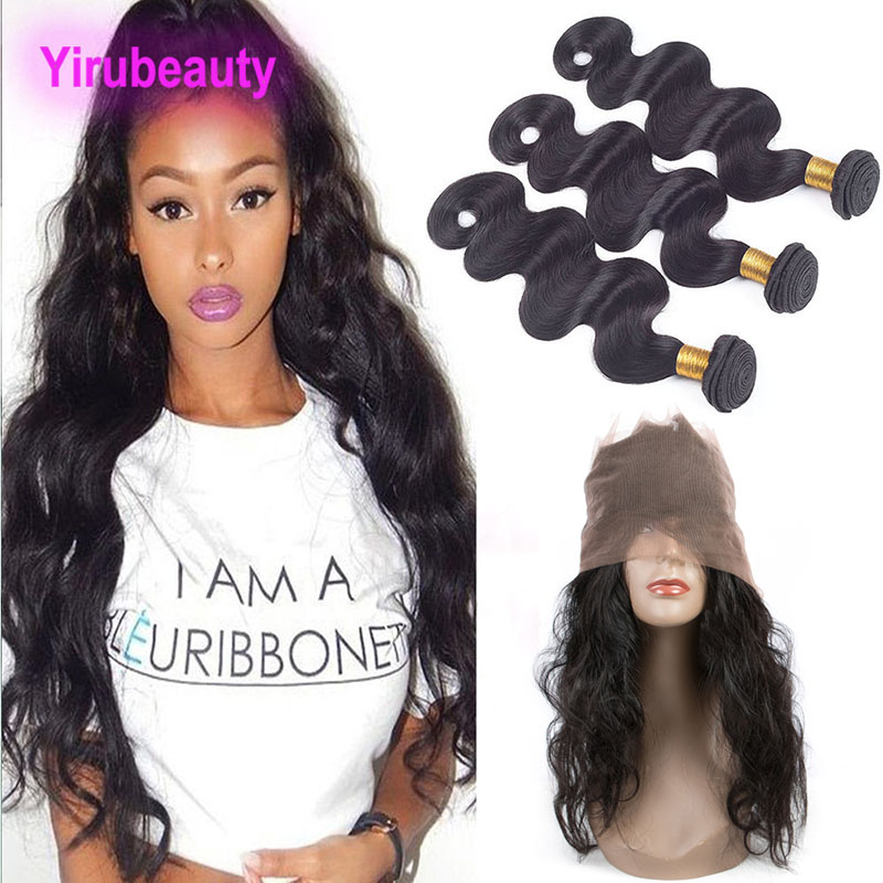 Brazilian Human Hair 3 Bundles With 360 Lace Frontal Body Wave Pre Plucked With 3 Bundles Exensions, Natural color
Brazilian Human Hair 3 Bundles With 360 Lace Frontal Body Wave Pre Plucked With 3 Bundles Exensions, Natural color