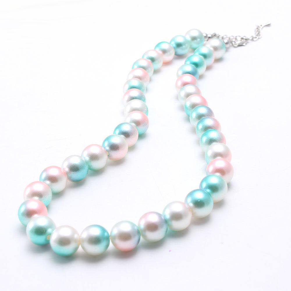 New Arrivel Fashion Magic Pearl Kid Chunky Necklace Girls Pearl Bubblegum Beads Chunky Necklace Jewelry For Children