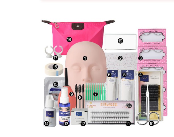 19pcs False Eyelashes Extension Practice Exercise Kit Makeup Mannequin Head Set Grafting Eyelash Practice Tools Eye Lashes Graft
19pcs False Eyelashes Extension Practice Exercise Kit Makeup Mannequin Head Set Grafting Eyelash Practice Tools Eye Lashes Graft