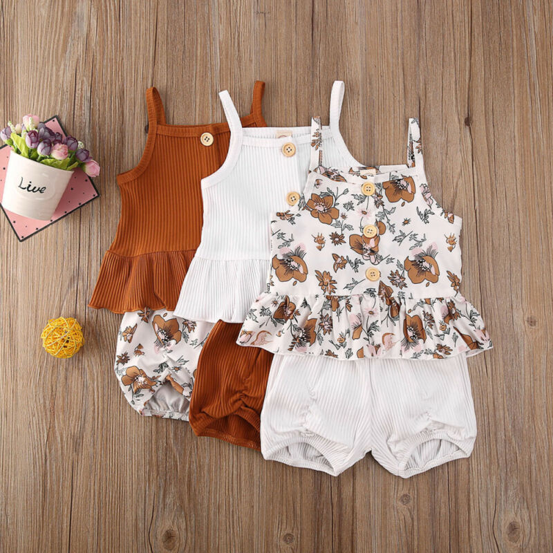 2Pcs Kids Baby Girl Clothes Sets 1-5Y Knit Single Breasted Sleeveless Tops Flower Shorts Pants Outfit Set, Beige
2Pcs Kids Baby Girl Clothes Sets 1-5Y Knit Single Breasted Sleeveless Tops Flower Shorts Pants Outfit Set, Beige