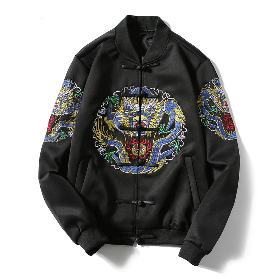 Dragon Baseball Jacket Bomber Jacket Men Casual Coat Mens Jackets and Coats Chinese Style Qing Dynasty Embroidery
Dragon Baseball Jacket Bomber Jacket Men Casual Coat Mens Jackets and Coats Chinese Style Qing Dynasty Embroidery