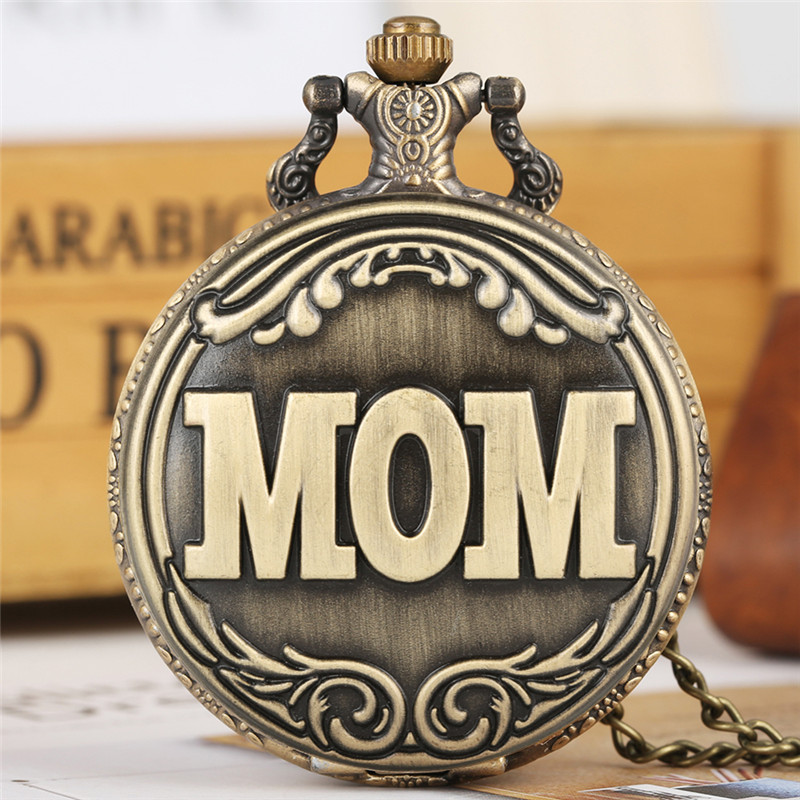 Vintage Antique 3D MOM Design Pocket Watch Bronze Women's Quartz Analog Clock Timepiece Necklace Chain Birthday Monther Day Gift
Vintage Antique 3D MOM Design Pocket Watch Bronze Women's Quartz Analog Clock Timepiece Necklace Chain Birthday Monther Day Gift