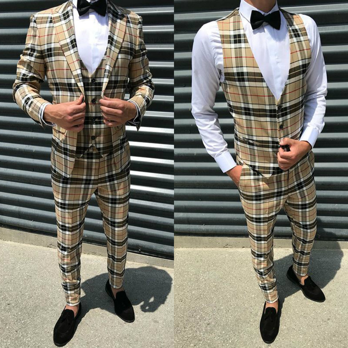 Two Pieces Wedding Tuxedos 2020 New Glen Plaid Blazer Slim Fit Men Suits Custom Made Two-Button Peaked Lapel Groom Wear Groomsman Set, Beige
Two Pieces Wedding Tuxedos 2020 New Glen Plaid Blazer Slim Fit Men Suits Custom Made Two-Button Peaked Lapel Groom Wear Groomsman Set, Beige