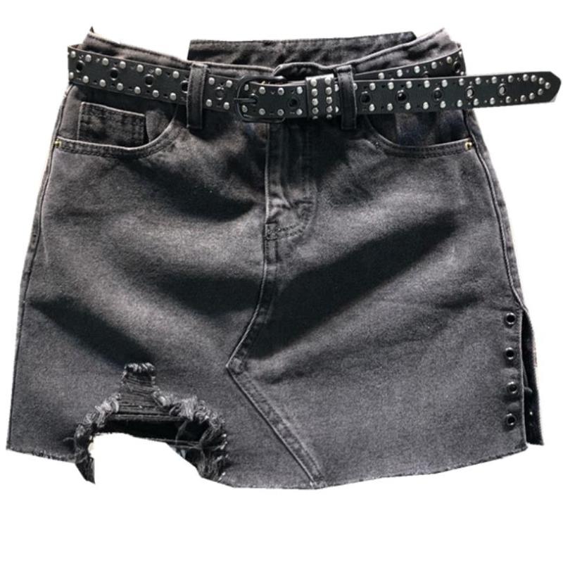 2020 Spring Denim skirt women fashion anti-light hihg waist hole split mini skirt a-line, Black
2020 Spring Denim skirt women fashion anti-light hihg waist hole split mini skirt a-line, Black